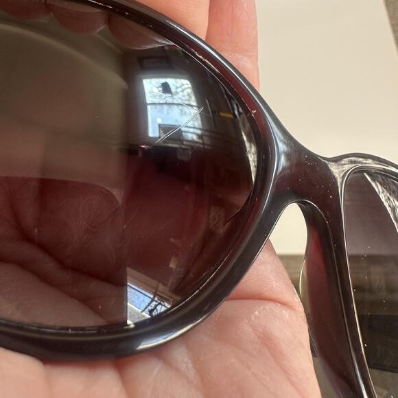 Chanel Sunglasses Womens Brown Oval Gray Gradient Logo Plastic Frame Oversized main image 7